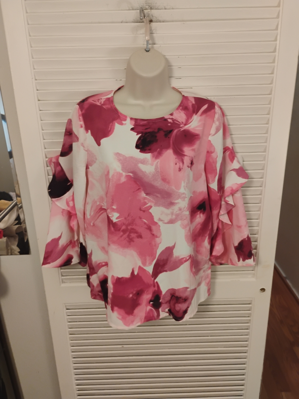 Alfani Pink & White Floral Maxi Dress